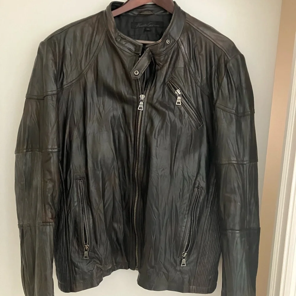 Vintage Kenneth Cole bomber leather jacket - Picture 1 of 12
